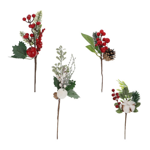 4Stk Simulierte Beerenzweige Aus Für DIY Weihnachtskranz