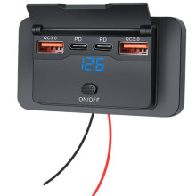 Modifizierter 4-Port-Ladestecker für Wohnmobile und Busse, 5 V/3 A, steckfreier, hochklappbarer Spannungsregler mit Schalter