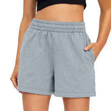 Short de sport avec poche Ă cordon pour femme, short de-Gris S