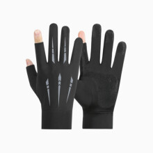 Lulu Finger Sunscreen Handschoenen voor Heren in de Zomer, Dunne IJszijde Stijl, Antislip, Geschikt voor Fietsen, Autorijden, Elektrisc
