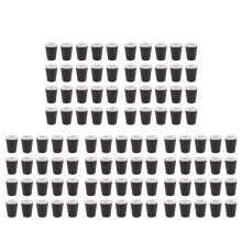 100 Paper Cups (9oz) - Plain Solid Colours Birthday Party Tableware Catering(Black)