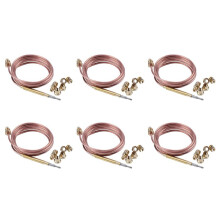 6pcs 1500Mm Gas Stove Universal Thermocouple Kit M6X0.75 with Overflow Nut (Five) Replacement Thermocouple