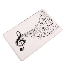 Digitaal bedrukte deurmat met muziekthema, antislip decoratief vloerkleed voor de entree, zachte flanellen badmat, sneldrogend, ontwerp met