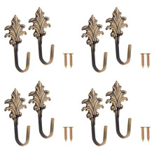 8pcs Vintage Maple Leaves Curtain Tieback Tassel Hooks Door Wall Hook Bronze
