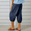 Women's Pants High Waist Drawstring  Bottom with Button-Black S 8