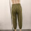 Women's Pants High Waist Drawstring  Bottom with Button-Black S 3