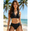 Two Piece Polyester Texture Swimming Cloth Suitable-Black XL 11