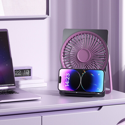 Ventilateur sur pied polyvalent pour smartphone,-Violet 2