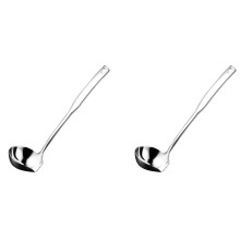 2X Küchen-Suppenkelle 304 Edelstahl Punsch Leuchtende Ladell-Löffel mit Ausgießer Soßenkellen zum Servieren, 11,8 Zoll