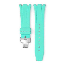 (Teal) For Audemars Piguet Royal Oak 15500/15400 Silver Butterfly Clasp Strap 26MM