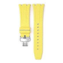 (Yellow) For Audemars Piguet Royal Oak 15500/15400 Silver Butterfly Clasp Strap 26MM