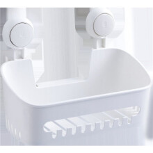 2X Shower, Spice Stand, Bathroom Organizer, Storage Basket, No Drill, Removable Vacuum Suction Cup, Wall Stand