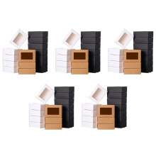 Caja de Papel de 150 Piezas con Ventana, Caja de Embalaje para Regalo Caja de Regalo para Jabón Panadería Dulces (Negro, Marrón, )