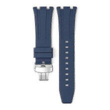 (Blue) For Audemars Piguet Royal Oak 15500/15400 Silver Butterfly Clasp Strap 26MM