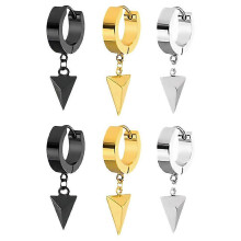 Hip-Hop Street Earrings Triangle Pendant Earrings for Decoration 12Pcs