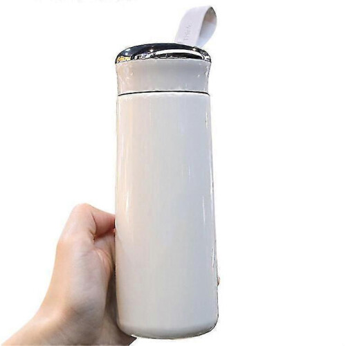 (white) Kids Bottle Ewith Straw Lid And