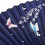 2X Folding Ventaglio In Pizzo di Bambù, Farfalla Blu Scuro e Fiore Bianco 7