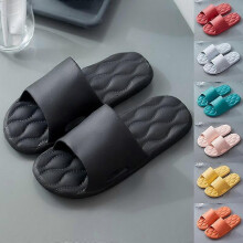 (4243, Black) Womens Mens Home Slippers Summer Bedroom Silent Couple Bathroom Bathing Non-slip Soft Bottom Ladies Sandals And Slippers