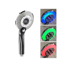 Led Light Lcd Display Third Gear Water Flow Self Illumination Temperature Control Shower Head for Smart Home