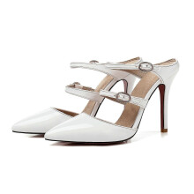 (30, White) Summer Stiletto High-Heeled Baotou Fashion Pointed Toe Women'S Sandals