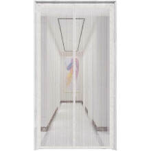 (White) Magnetic Screen Door With 32 Magnets Heavy Duty Mesh Curtain, Fits Doors Up To 39"X82", Dogs Pets Friendly Door Screen, Black