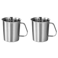 2X Taza Medidora de Acero Inoxidable, Herramientas de Resina para Mezclar, Jarra de Cocina Graduada de Precisión, Boquilla para Verter, Hornear,