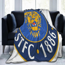 (50x40in 125x100cm) Shrewsbury Town Digital Print Fleece Blanket - Soft, Warm & Light Beige-Friendly Polyester Throw with Lion Emblem & "STF-AZLFS205
