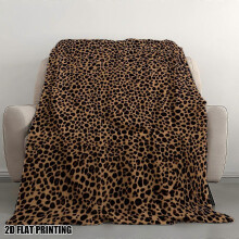 (60x50in 150x125cm) Luxury Leopard Print Flannel Blanket - 280GSM Plush Black & Golden Animal Print Throw, All-Season Soft Bedspread for Adu-azxcv196