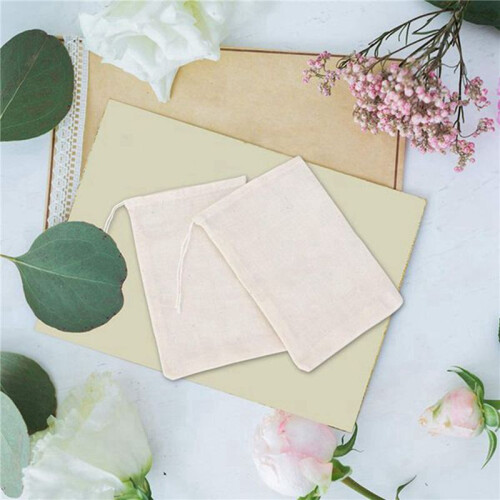Pacote de 500 Sacos de Musselina de AlgodãO Multiusos com CordãO para Guardar Joias de Chá e Lembrancinhas de Casamento (4 X 6 Polegadas) 1