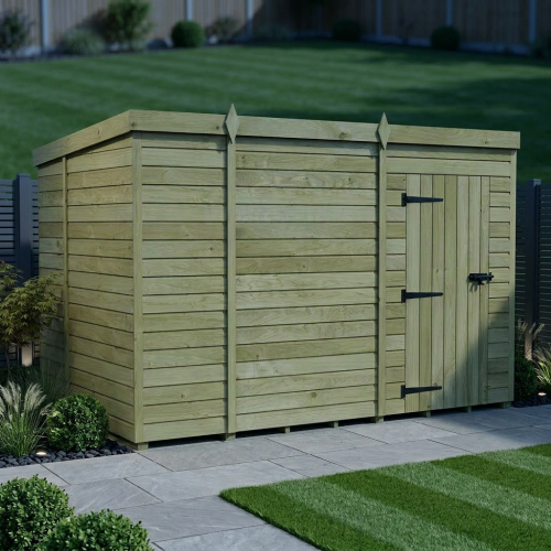 11 x 6 Pent Shed Tanalised (Single Door, No Windows) 2