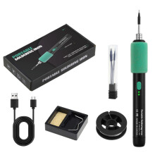 Cordless Soldering Iron Kit - USB Rechargeable Soldering Iron with 3 Soldering Tips, 3 Temperature Adjustable 260-450, Portable Soldering