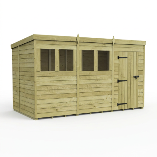 11 x 6 Pent Shed Tanalised (Single Door, With Windows) 1