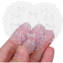 2 moldes de silicona 3D con forma de lazo para manicura, moldes de arte de uñas con forma de corazón, herramientas de impresión de uñas DIY