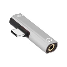 Dubbele kernen USB C naar 3,5 mm muziekconverters-Zilver