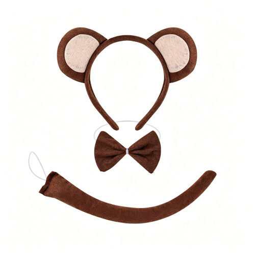 Accessoires de Costume souris/singe, oreilles,-Souris marron th1