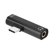 Type C naar 3,5 mm muziekadapter met metalen uitgang met-Zwart