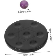 Mini kristallen bol Feng Shui zevensterren decoratie met natuurlijke obsidiaan voet en amethist
