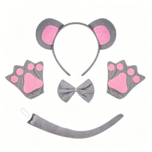Muis/Aap Kostuumaccessoires Halloween-Grijze muisoren drie