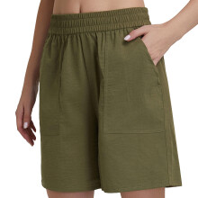 Short de survêtement en coton avec poches pour-Vert armée S