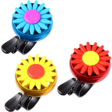 Juego de timbres para bicicleta de aleación de aluminio con diseño de girasol, 3 piezas, con sonido fuerte y advertencia de seguridad.