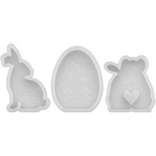 3pcs Easter Candle Molds Silicone Bunny and Egg Molds for DIY Easter Crafts and Aromatherapy Candle Making