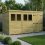12 x 5 Pent Shed Tanalised (Double Door, With Windows) 1
