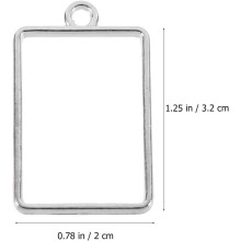 20 stuks zilveren holle rechthoekige doe-het-zelf hangers/sieradenaccessoires