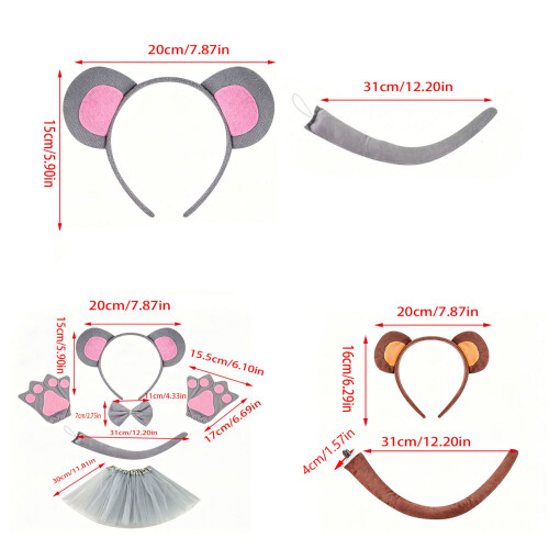 Costume de souris/singe, oreilles de-Singe trois pièces 2