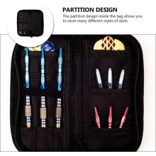 Bolsa portátil de tela Oxford para dardos con cremallera, bolsillo multigrid, estuche para dardos de exterior.