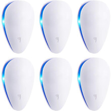 Confezione da 6 repellenti per parassiti a ultrasuoni potenziati, repellente per insetti da interno per scarafaggi, topi e roditori.