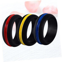Set di 3 anelli di coppia in silicone per uomo e donna, eleganti e affascinanti.