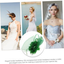 Elegante bloemenhoofdtooi met kanten linten voor dames, groene fascinator hoed haaraccessoire