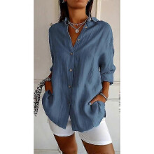 (M, Blue) Women Shirt Top