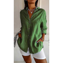 (4XL, Green) Women Shirt Top